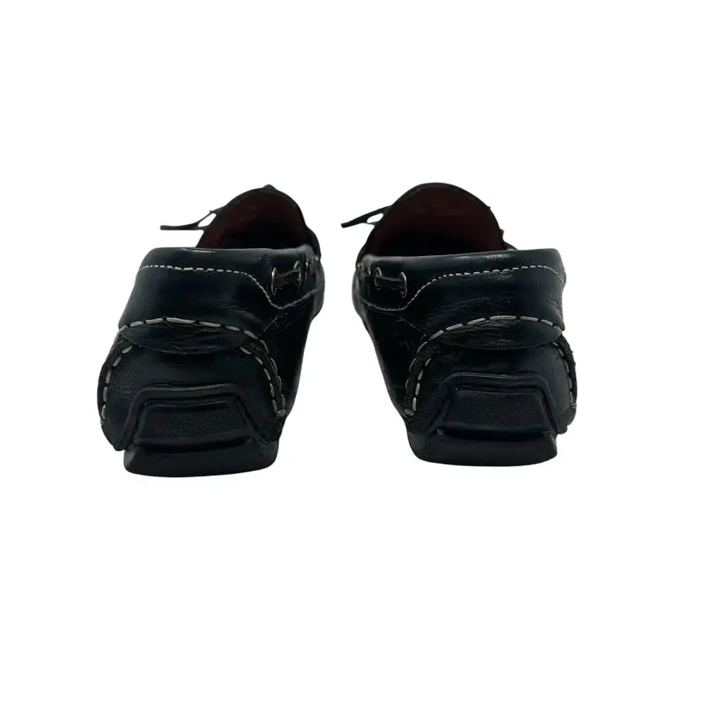 Peter Millar Pebbled Leather Driver Moc Loafers Black Driving Shoes‎ Men's 9M